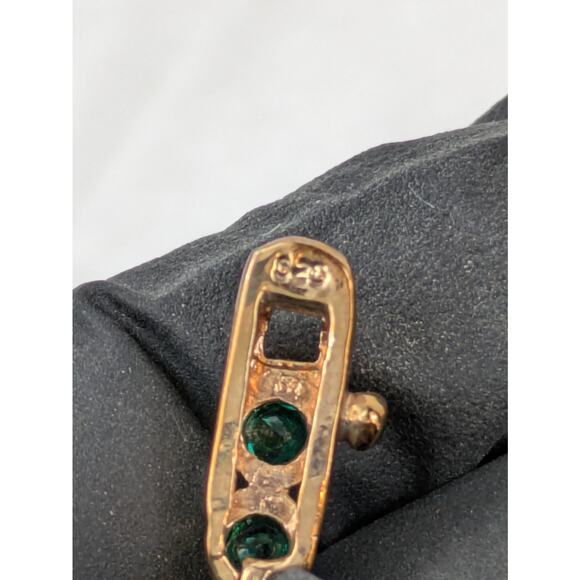 Lab Emerald Tennis Bracelet 7" UTC S925 10K Gold Vermeil China Green Stones - Picture 7 of 8